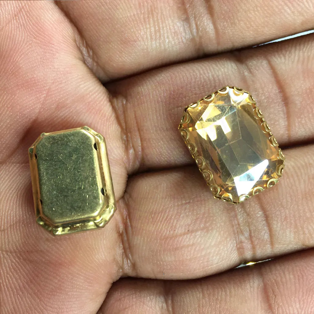 Rectangle Shape Clip Stone 18x14mm (1pc)