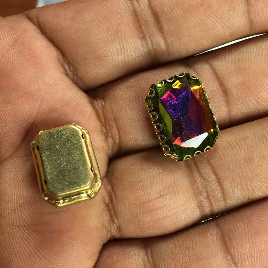 Rectangle Shape Clip Stone 18x14mm (1pc)