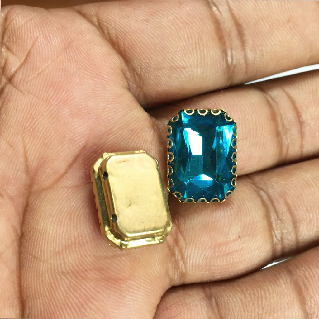 Rectangle Shape Clip Stone 18x14mm (1pc)