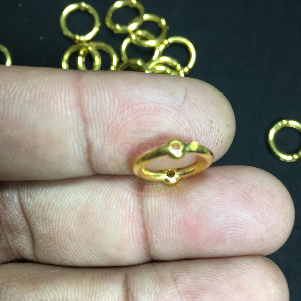 Ring Gold Color with Side hole for Jewelry Making (15mm)