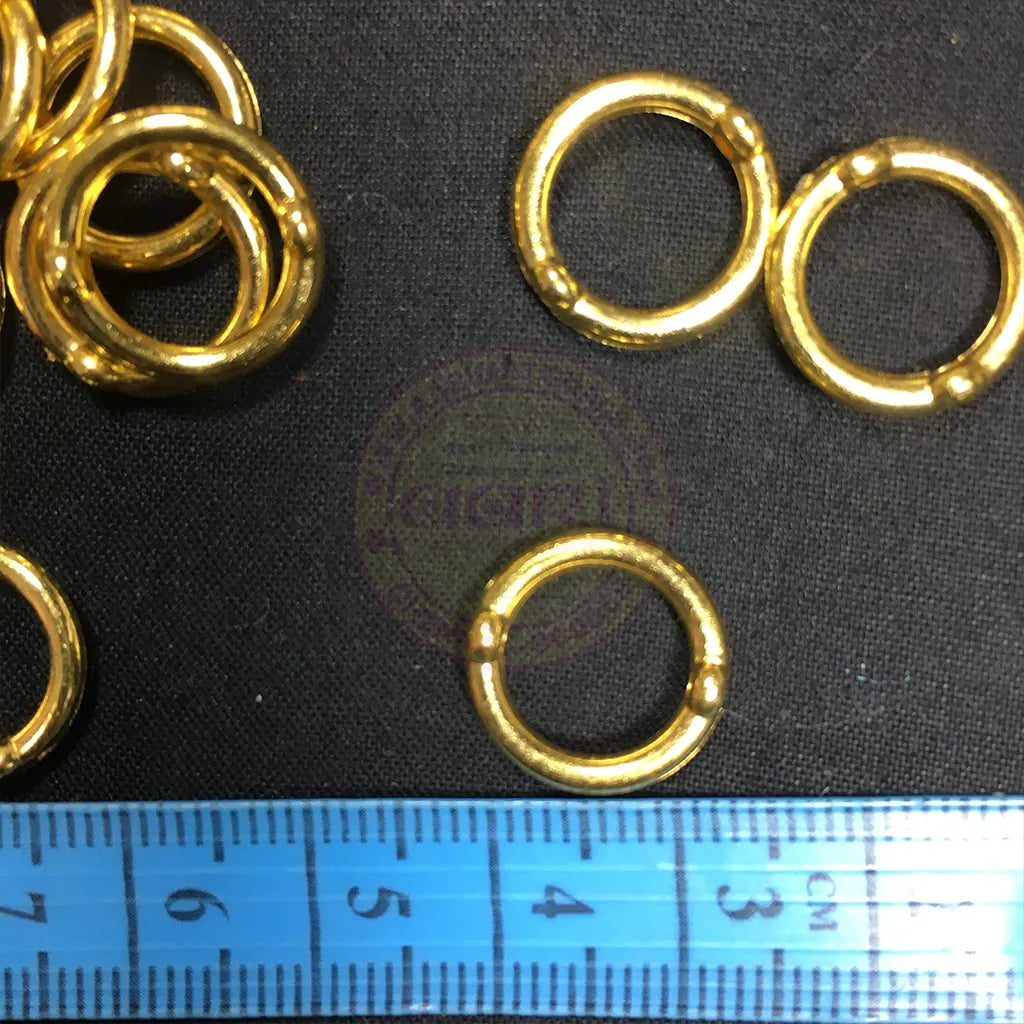 Ring Gold Color with Side hole for Jewelry Making (15mm)