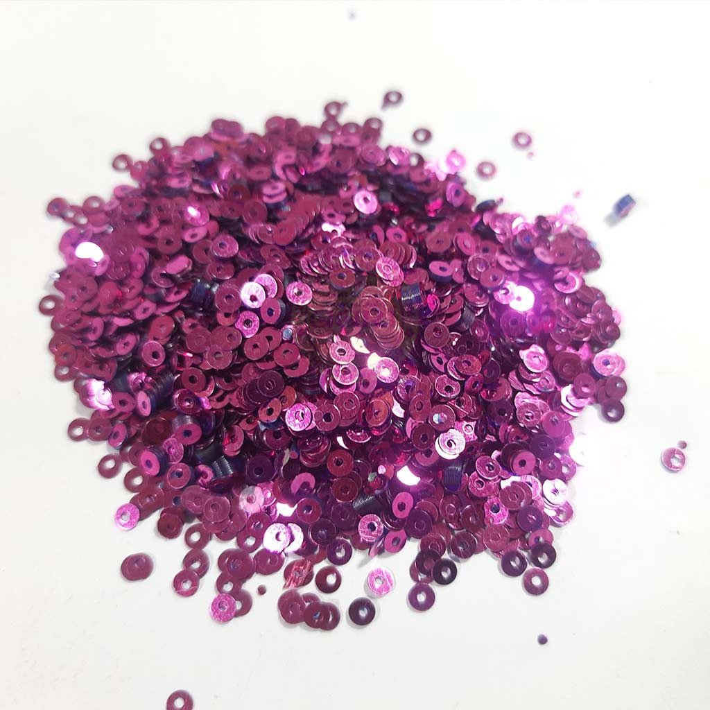 Jamki or Chamki Sequence or Round Shape Sewing Sequins Queen Pink or Rose Color 4MM (10grams)