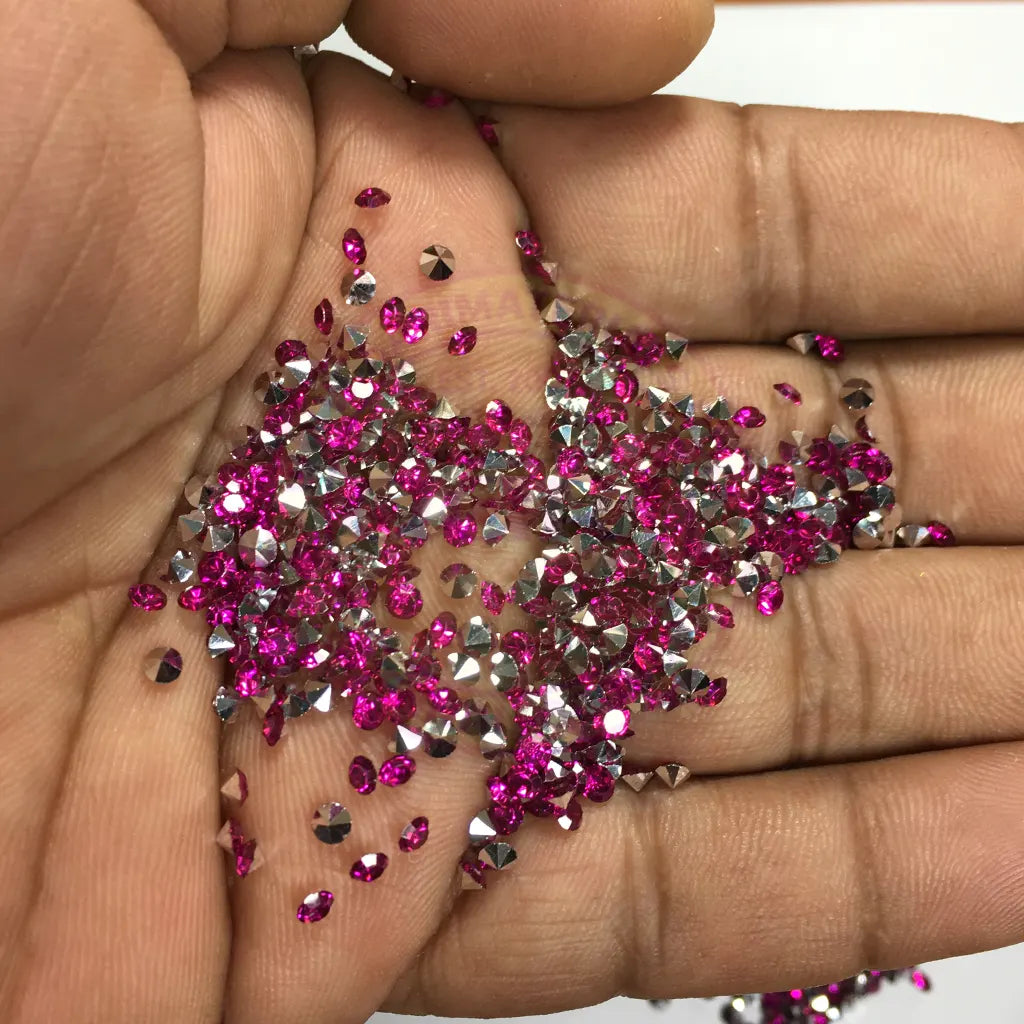 Zicron or Jarkan Stone Diamond Stone (Size SS12) Color Rose (10Grams) Plastic