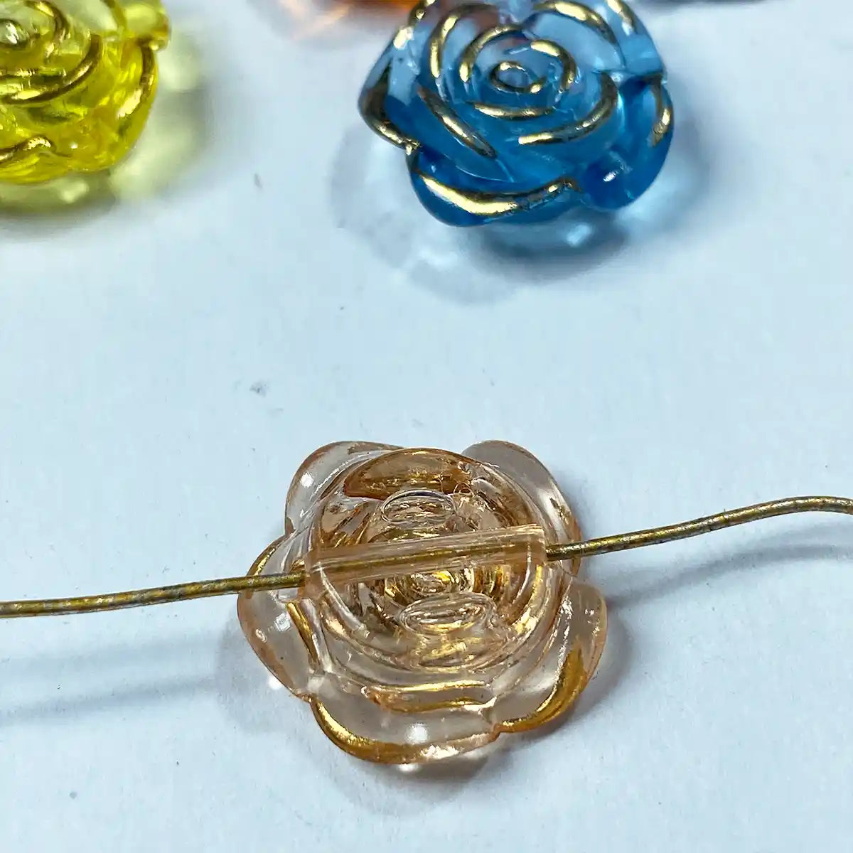 Rose Flower Beads Mixed Colors 20mm-  Pack of 10grams