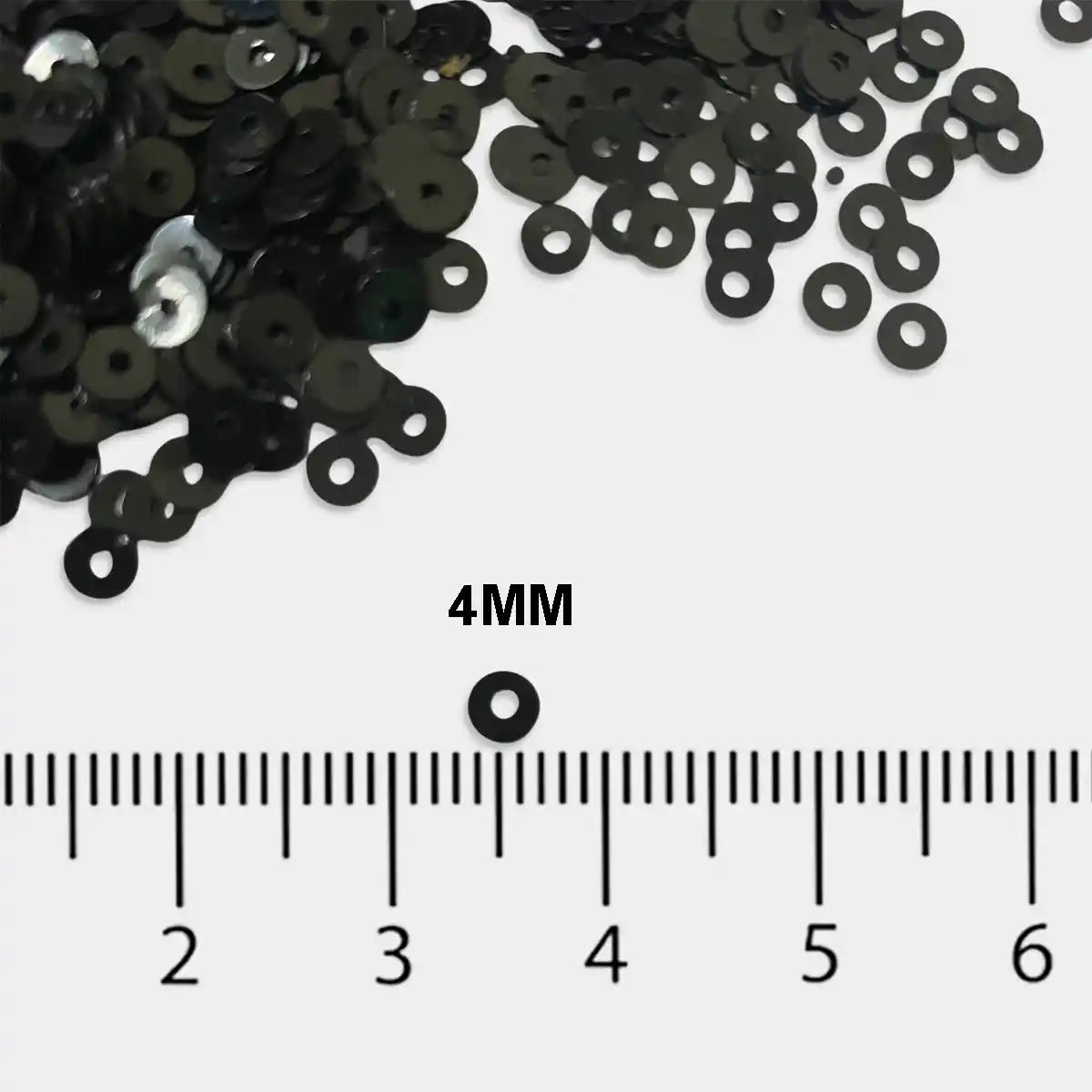 Round Shape Sewing Sequins Black Color 4MM (10grams)