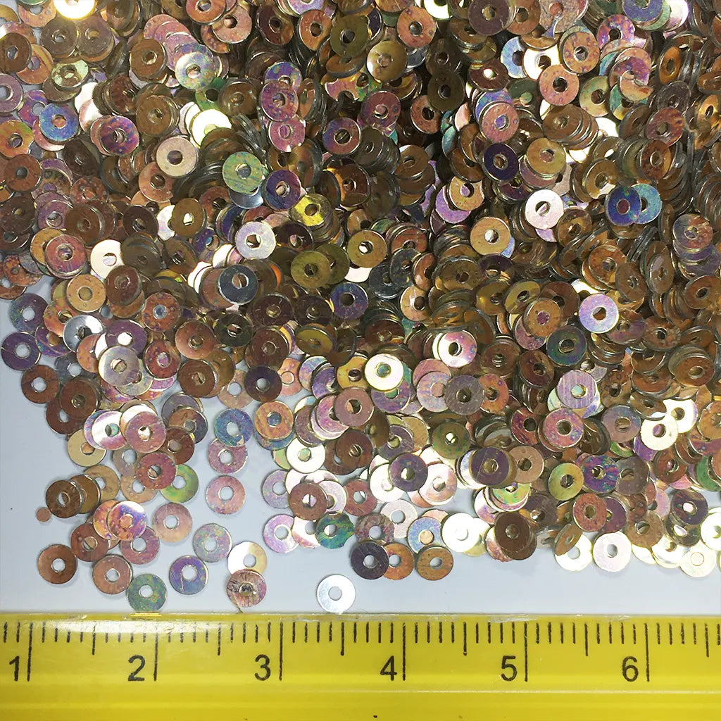 Round Shape Sewing Sequins Gold with Copper Shade Color 3MM (10grams)