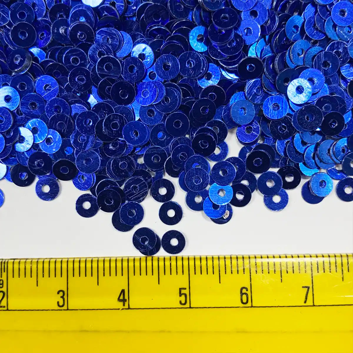 Round Shape Sewing Shiny Sequins Blue Color 4MM (10grams)