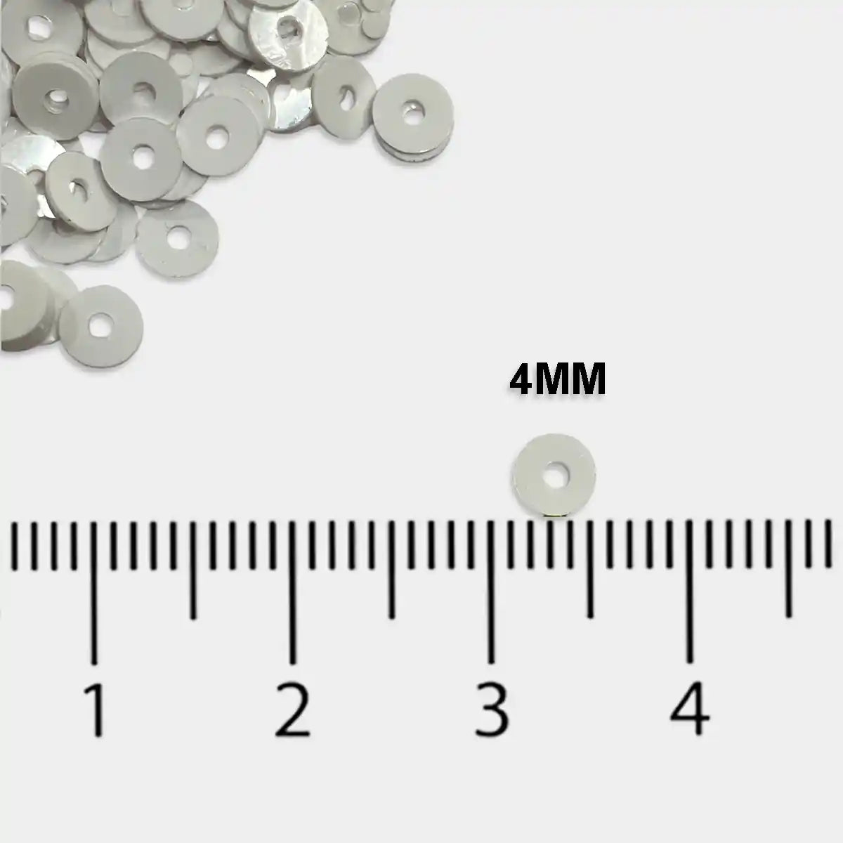 Round Shape Sewing Sequins White Color 4MM (10grams)