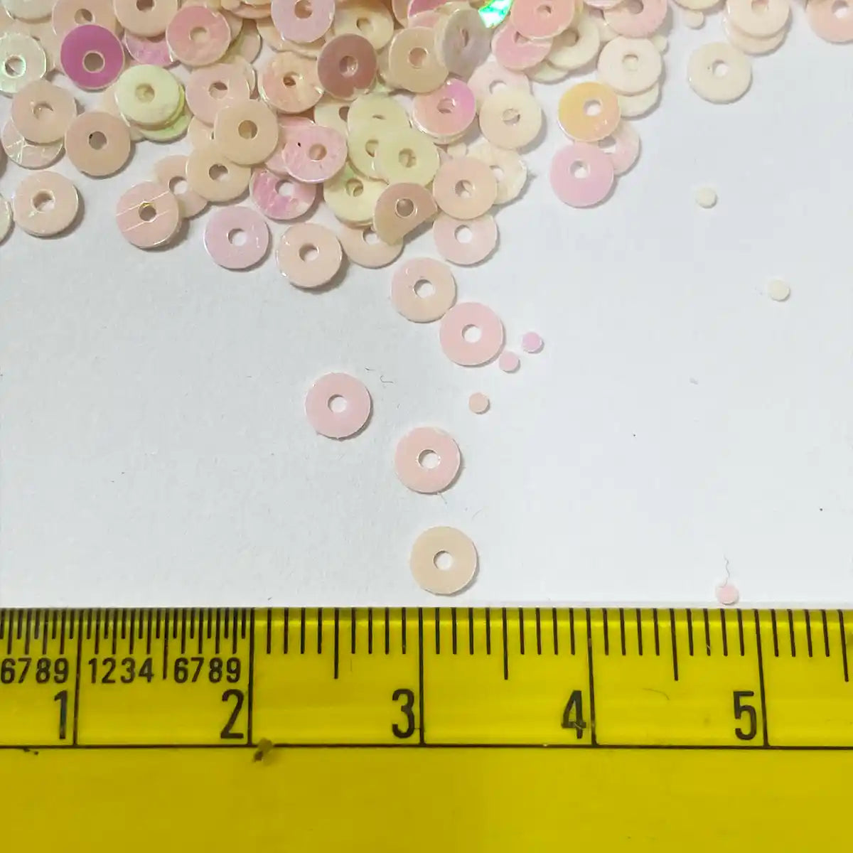Round Shape Sewing Shiny or Rainbow Sequins Baby Pink Color 4MM (10grams)