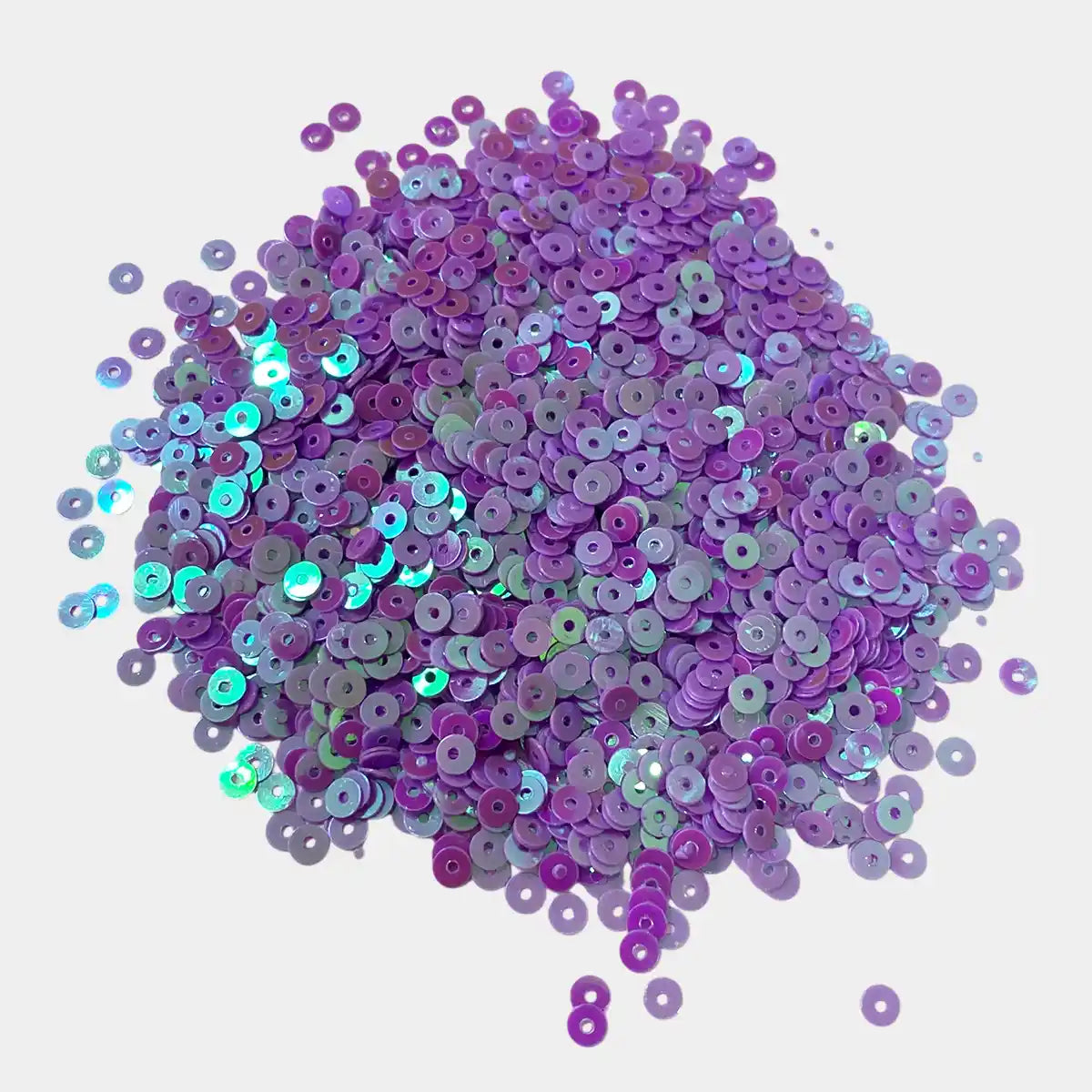 Round Shape Sewing Shiny or Rainbow Sequins Lavender Iridescent Color 4MM (10grams)