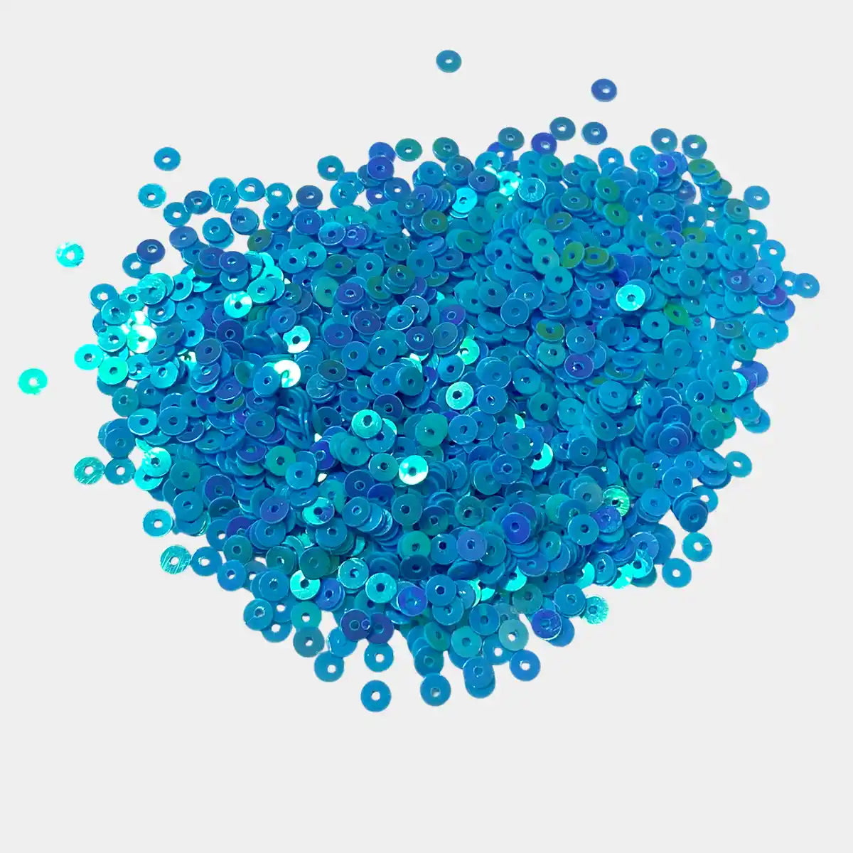 Round Shape Sewing Shiny or Rainbow Sequins Sky Blue Iridescent Color 4MM (10grams)