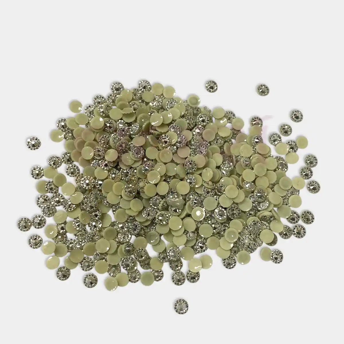 Round Chakri Stone Bindi – 4MM White Silver - Pack of 10grams