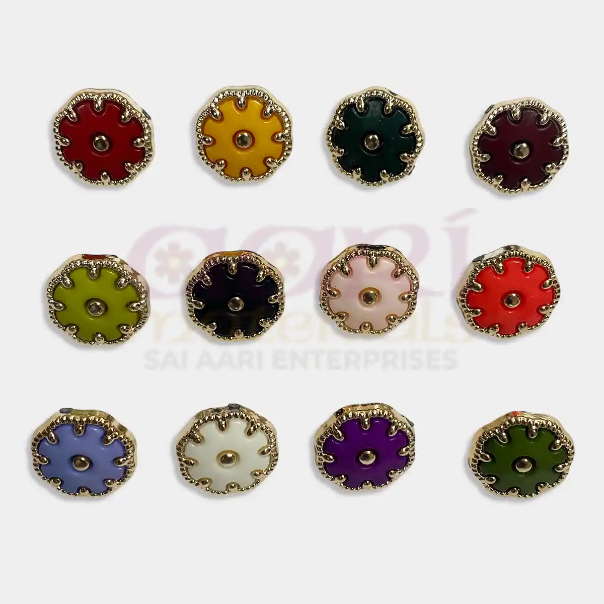 Round Fancy Button 18MM  Plastic - Pack of 3 Pieces