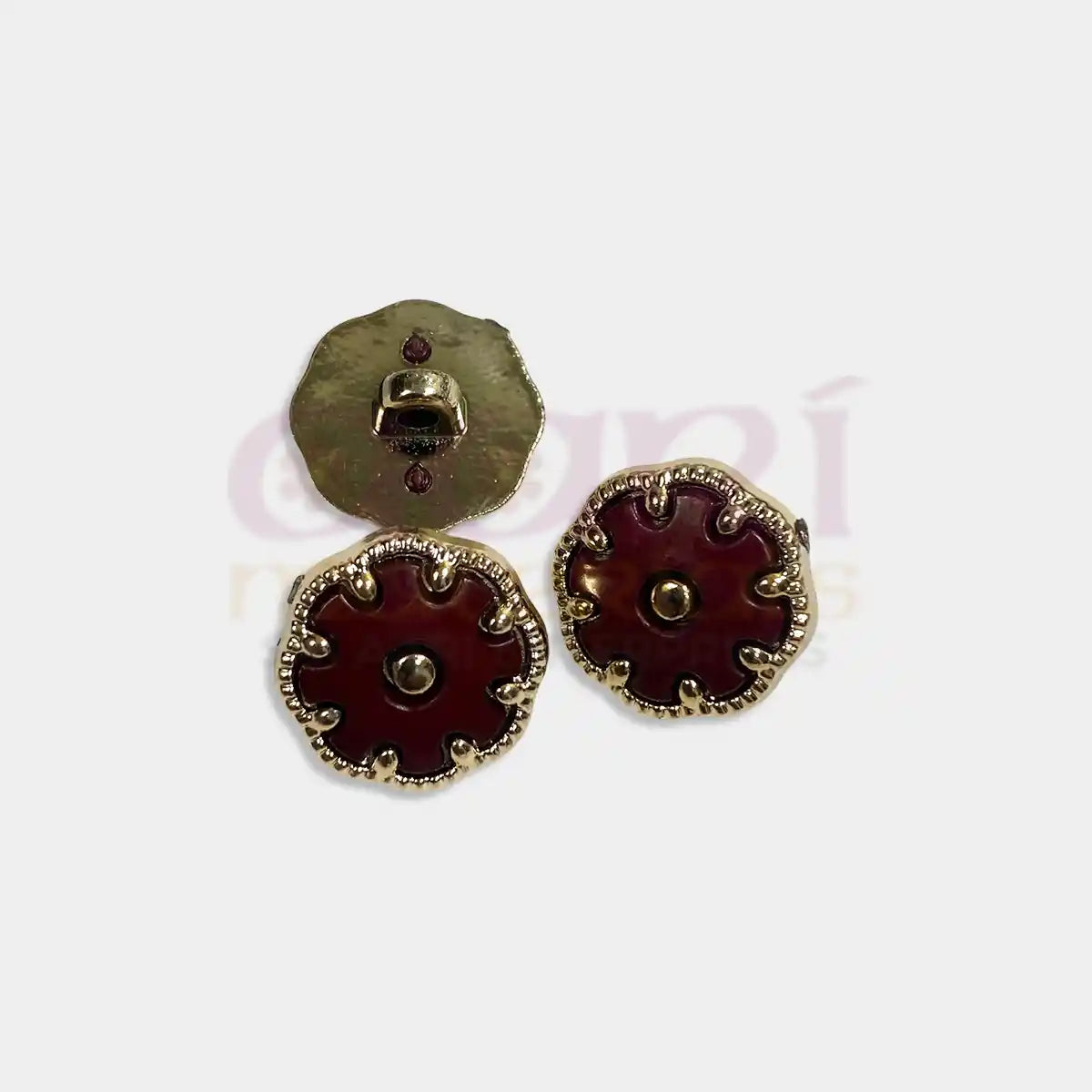 Round Fancy Button 18MM  Plastic - Pack of 3 Pieces