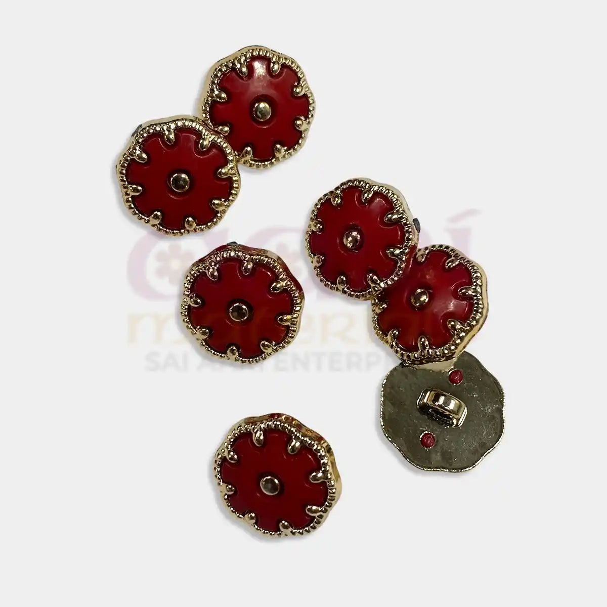 Round Fancy Button 18MM  Plastic - Pack of 3 Pieces
