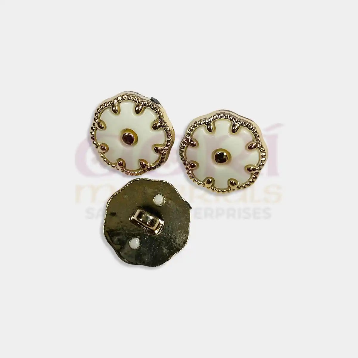 Round Fancy Button 18MM  Plastic - Pack of 3 Pieces