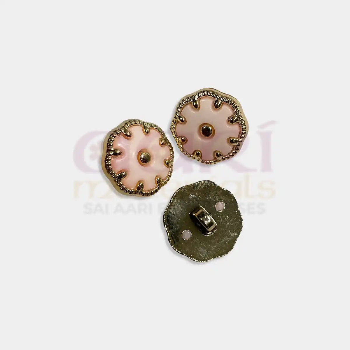 Round Fancy Button 18MM  Plastic - Pack of 3 Pieces