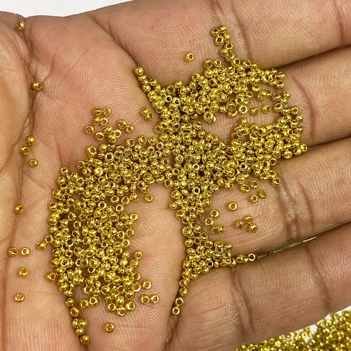 Seed Beads or Sugar Beads in Bright Gold Color 11/0 2mm (25grams)