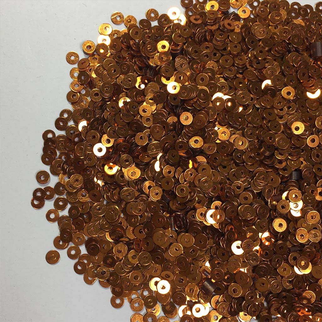 Jamki / Chamki Sequence / Round Shape Sewing Sequins 3MM Orange Color(10g)