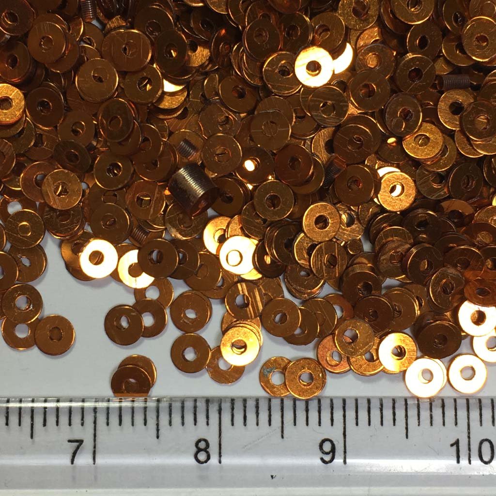 Jamki / Chamki Sequence / Round Shape Sewing Sequins 3MM Orange Color(10g)