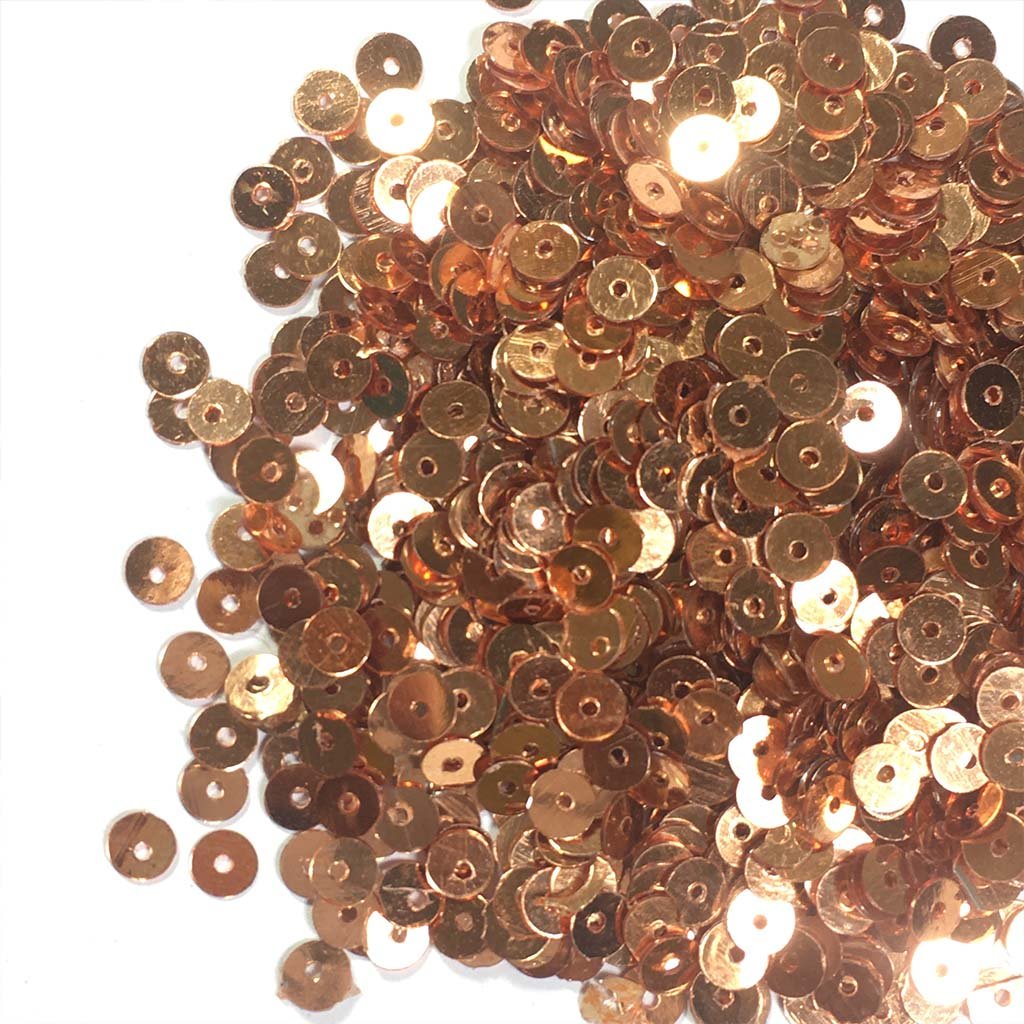 Jamki / Chamki Sequence / Round Shape Sewing Sequins Copper Color 5MM (10g)