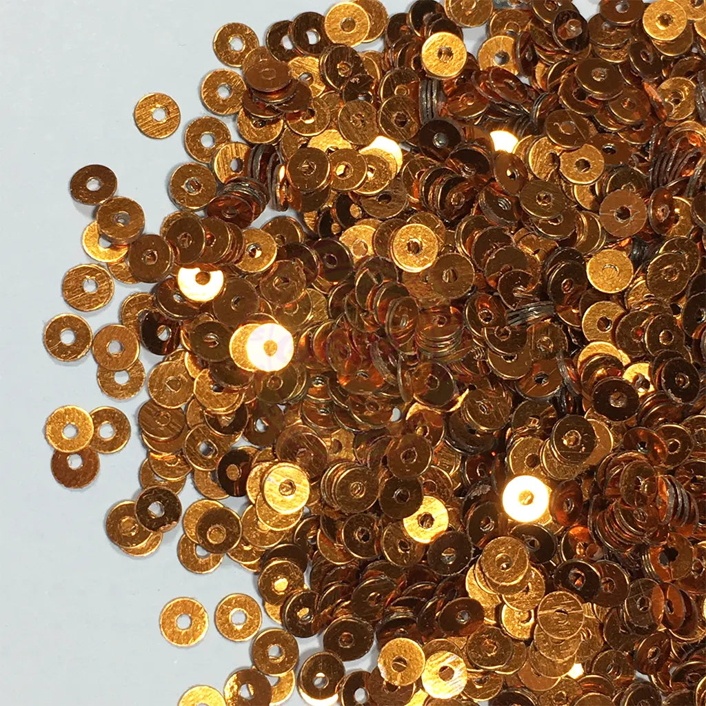 Sequence or Round Shape Sewing Sequins Orange Color 4MM (10grams)