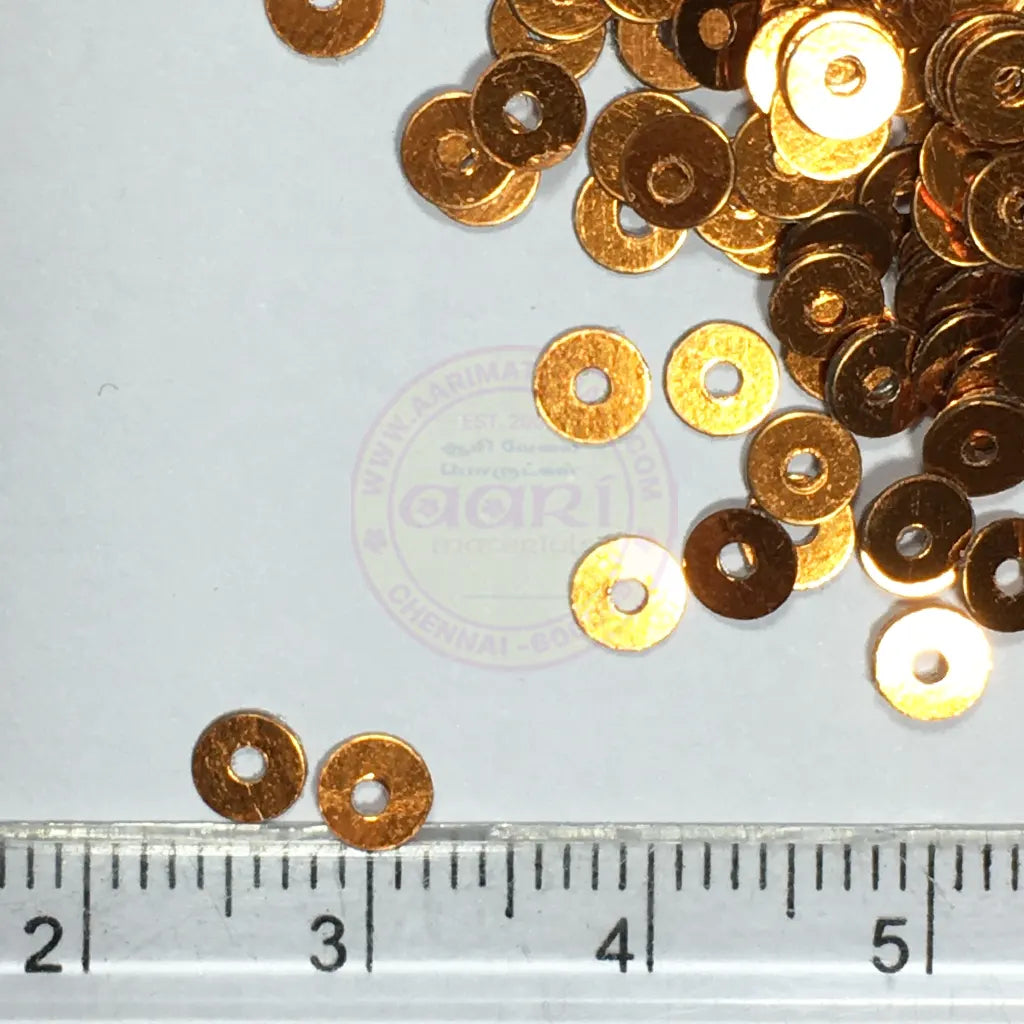 Sequence or Round Shape Sewing Sequins Orange Color 4MM (10grams)
