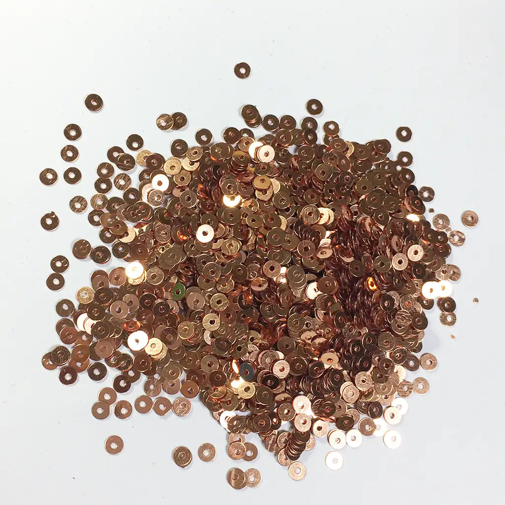 Jamki or Chamki Sequence or Round Shape Sewing Sequins Color Copper 4MM (10g)