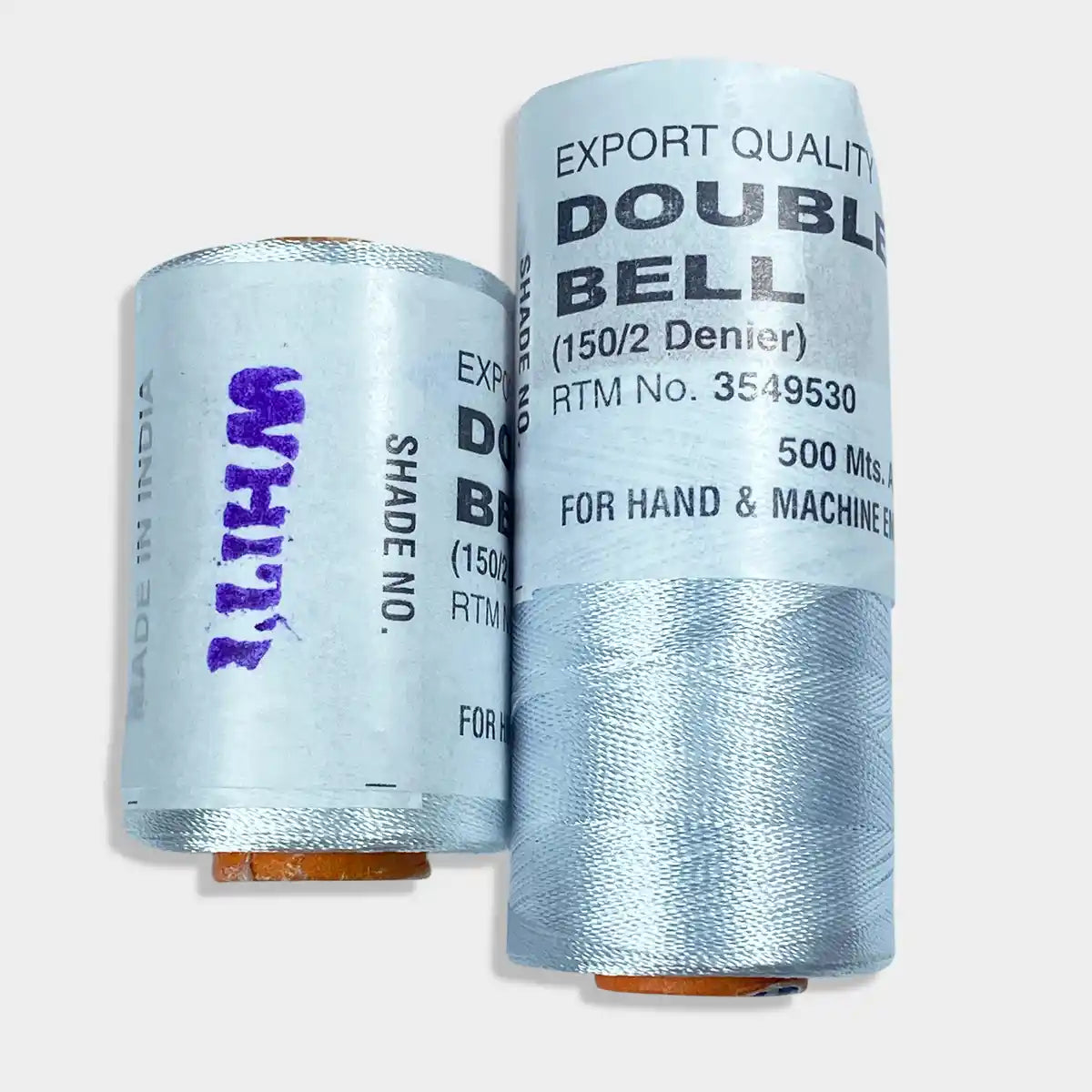 Shade No. White - Double Bell Silk Thread for Embroidery (1pc)