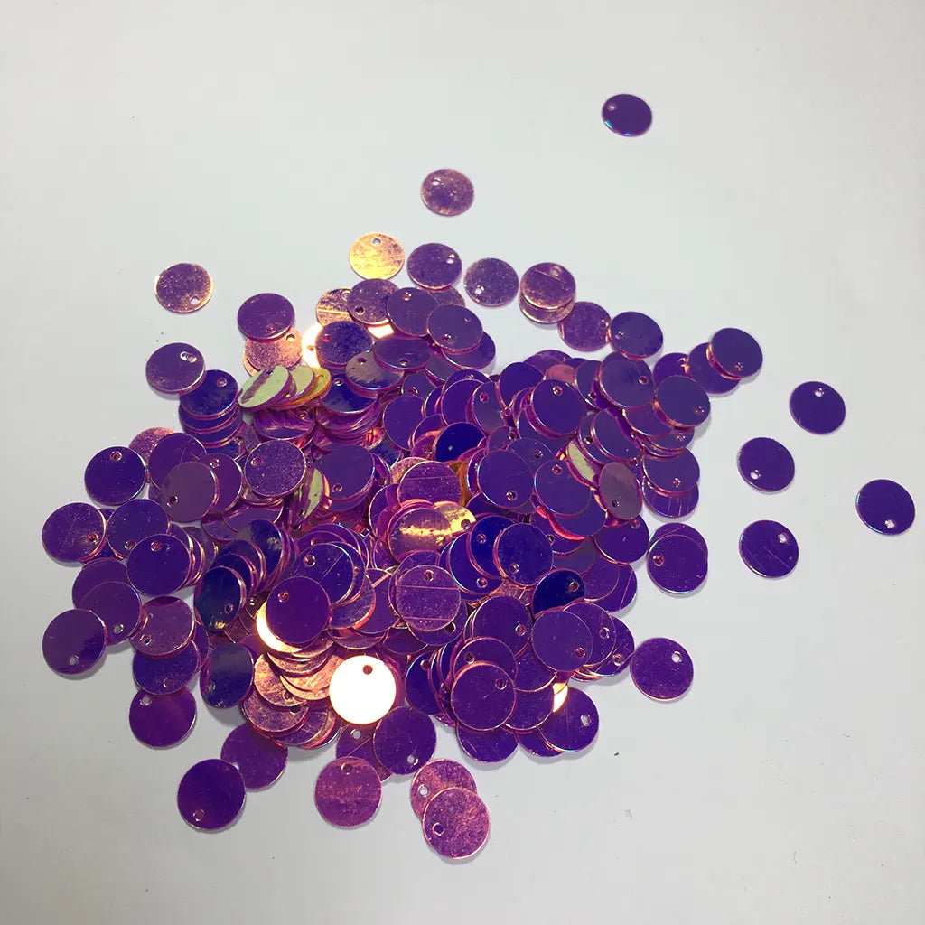 Shiny or Glitter Round Sequins 8mm Side hole 10grams