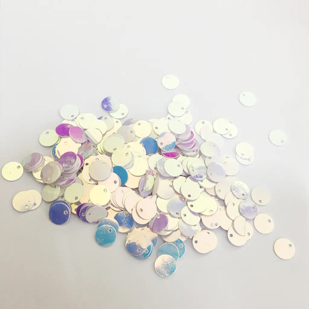 Shiny or Glitter Round Sequins 8mm Side hole 10grams
