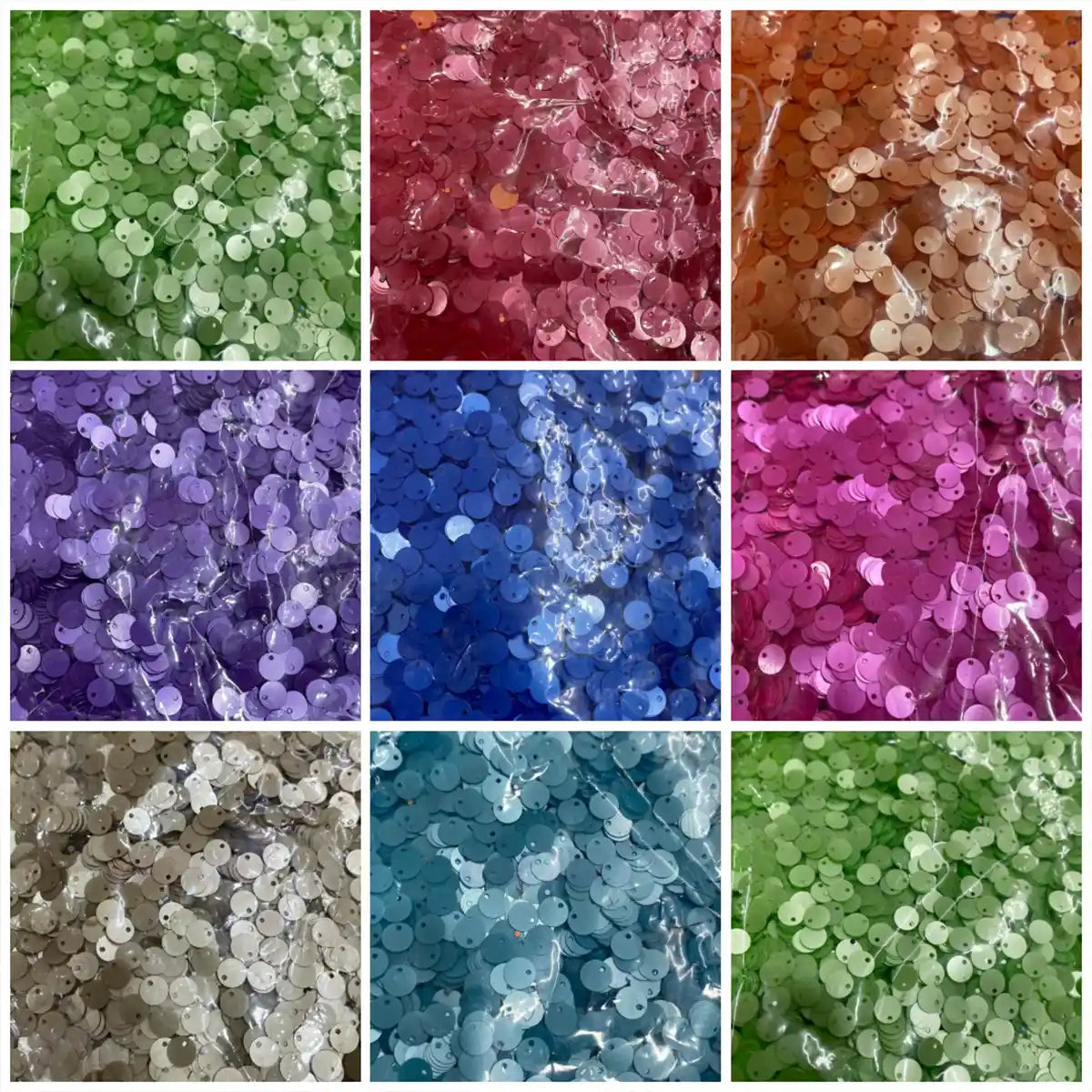 Side Hole Sequin Paillettes 6mm - Pack of 10 Grams