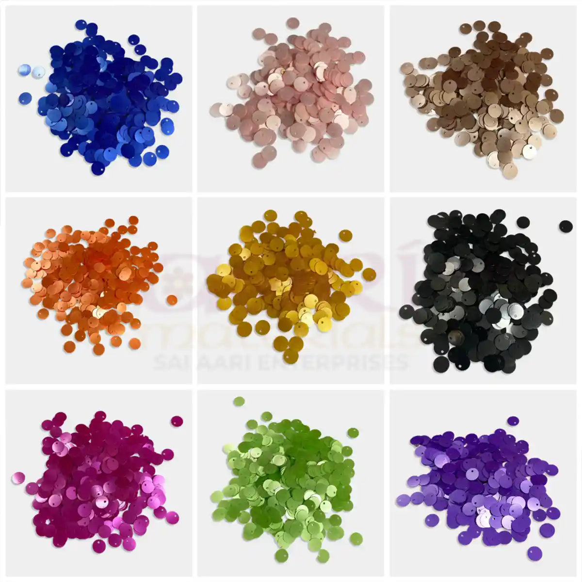 Side Hole Sequin Paillettes 8mm - Pack of 10 Grams