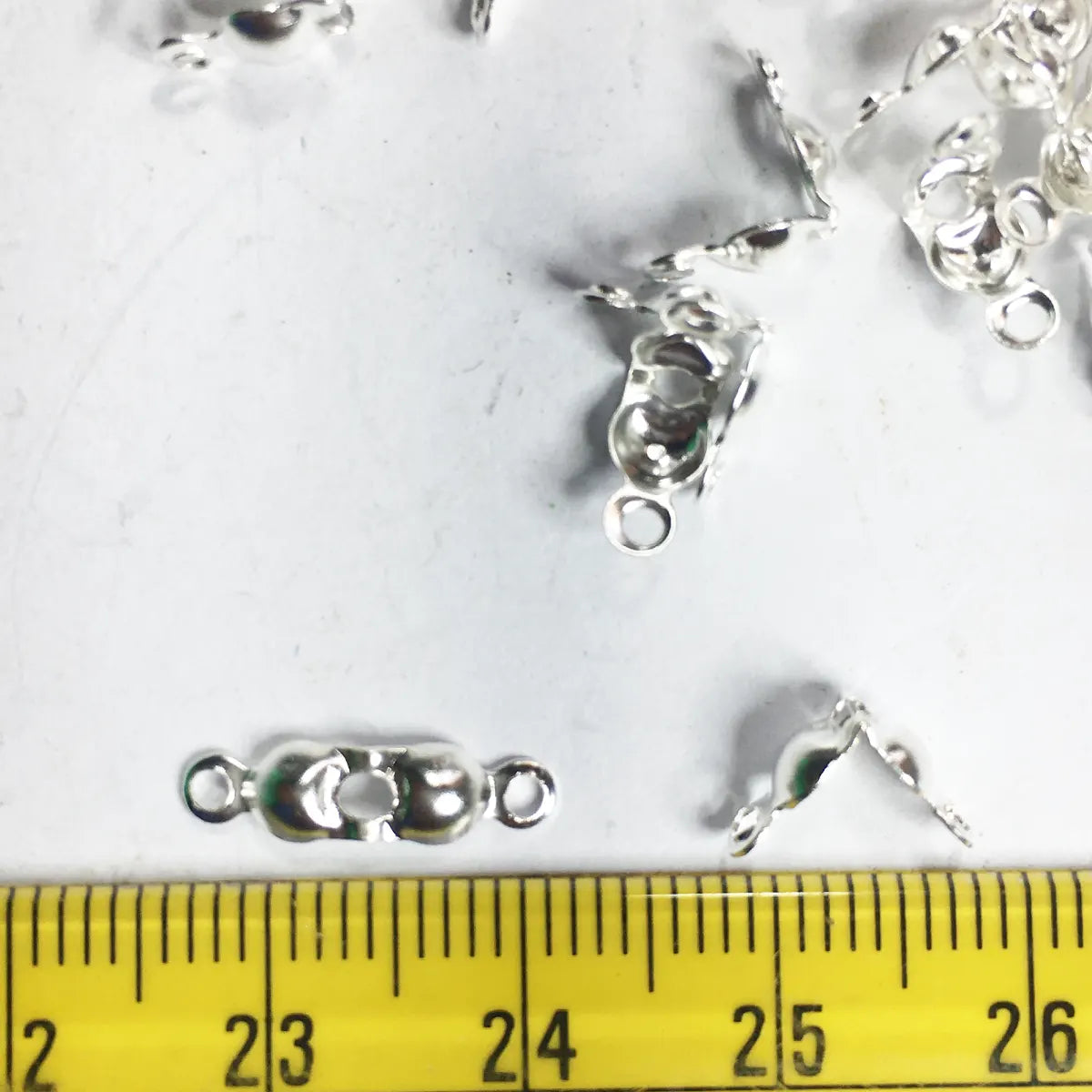 Silver Color Bead Clasps or Crimp Ends for Jewelry Making and Crafts (10grams)
