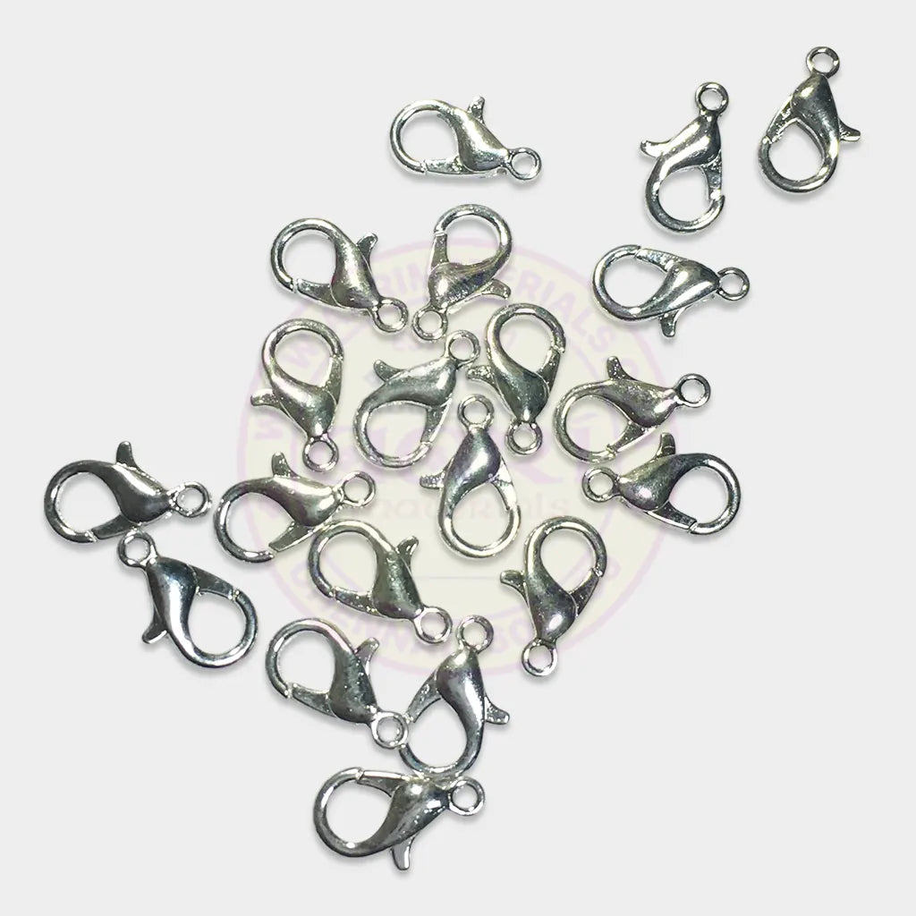 Silver Plated Lobster Clasps Claw Hooks for Necklace and Bracelet (20 pcs)