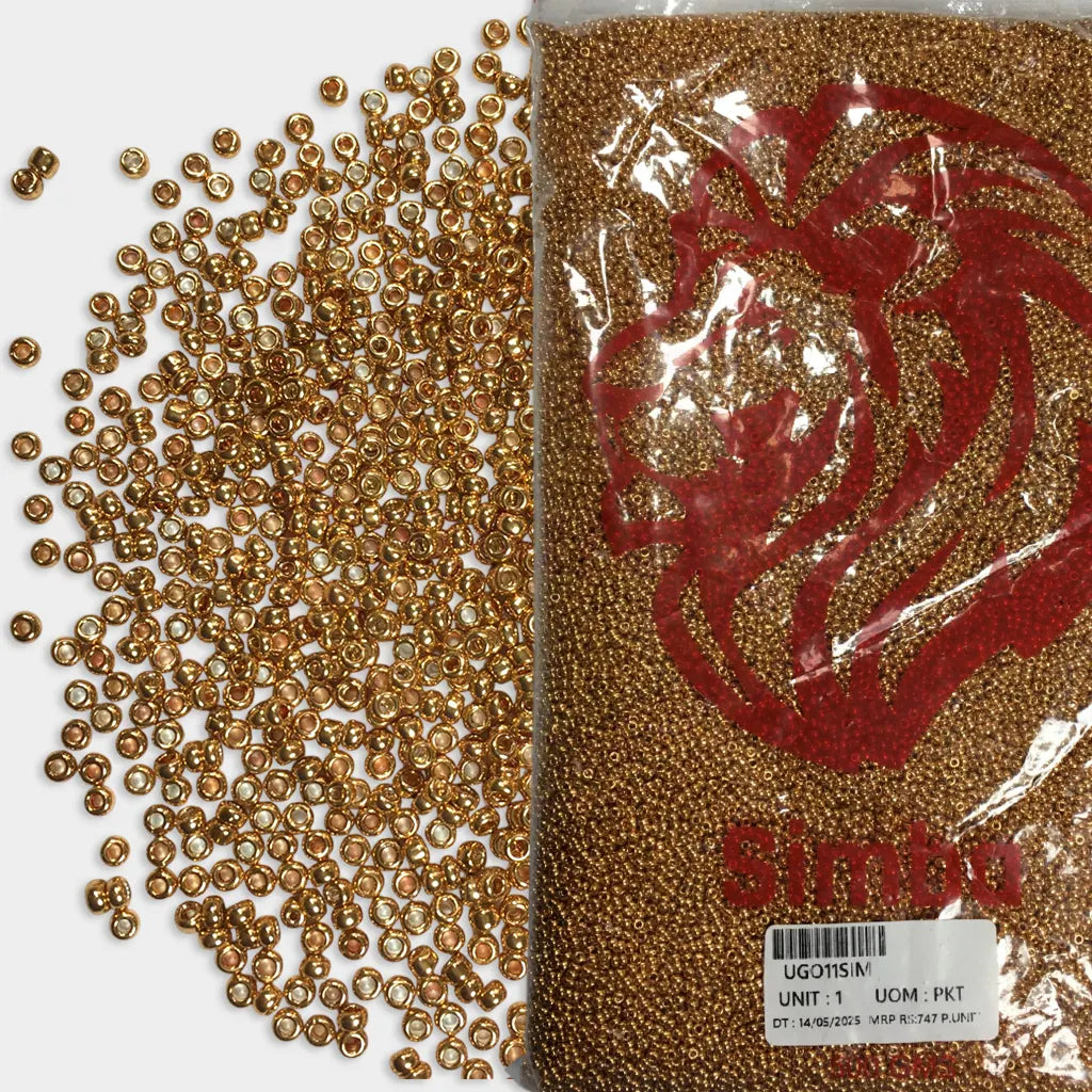 Simba-Sugar or Seed Beads Gold Color 10-0(2mm) 30grams
