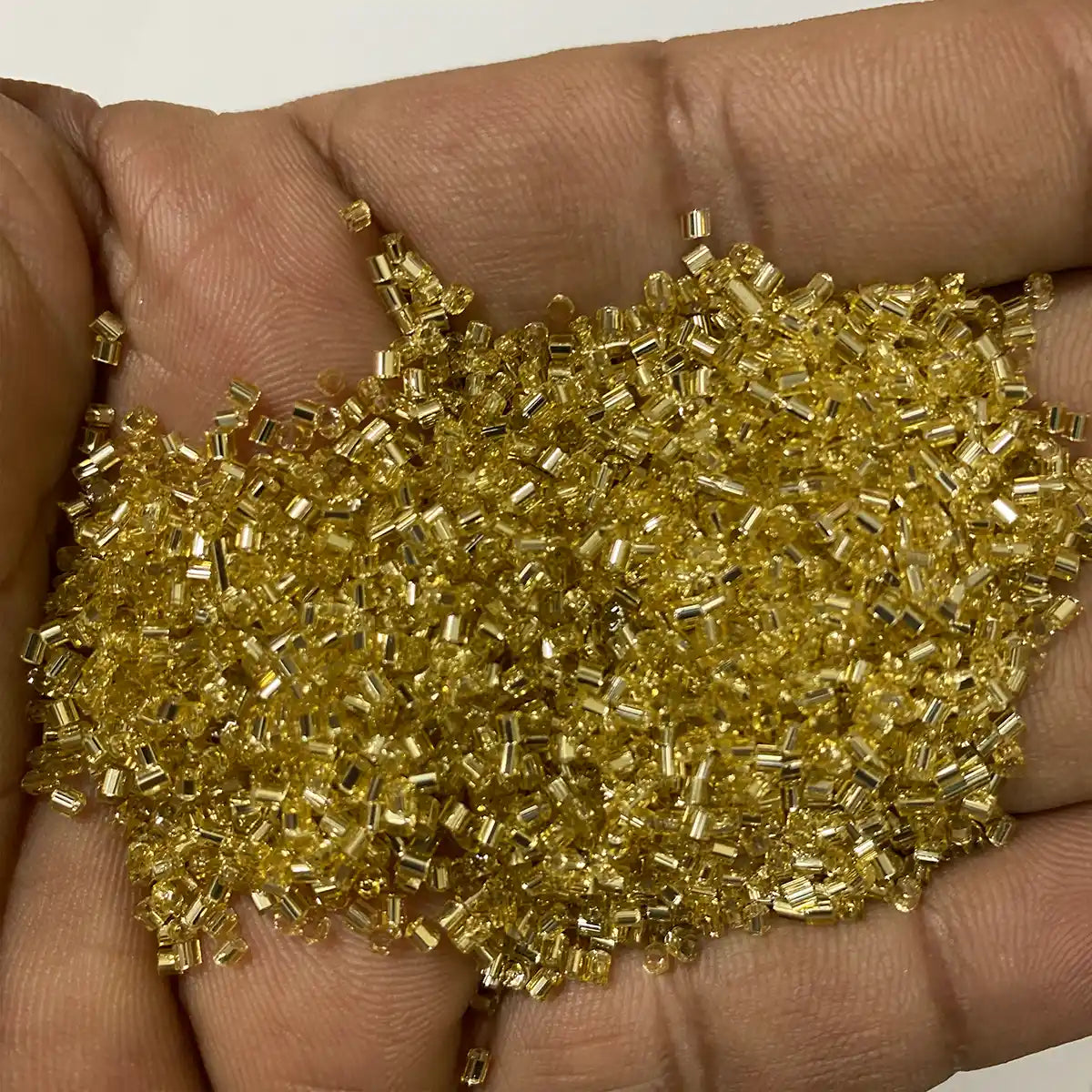 Cut Beads or Cutdana Beads (13/0-2.0mm) Small Size Gold Color (25grams)