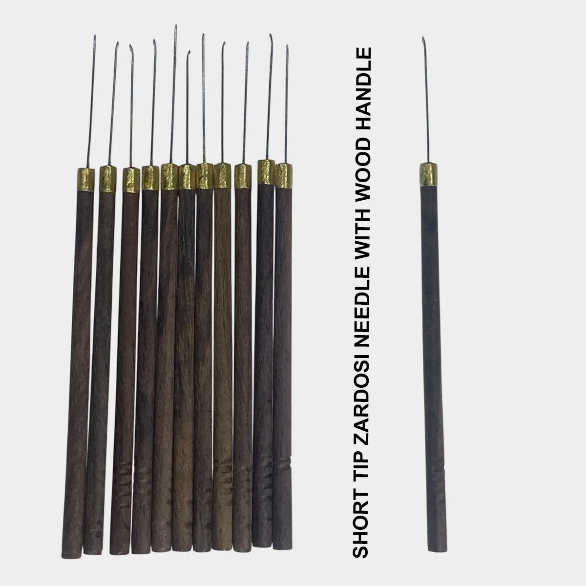 Short Tip Zardosi Needle with Wood Handle Pack of 1pc