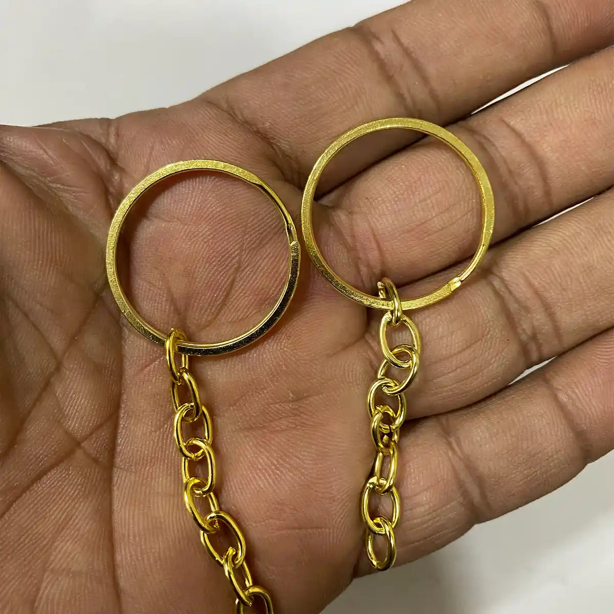 Split Key Rings with Chain – Silver & Gold Color – Pack of 1 Piece