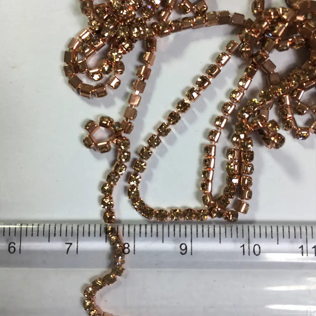 Stone Chain Full Copper Color Size No.14PP (1Meter)