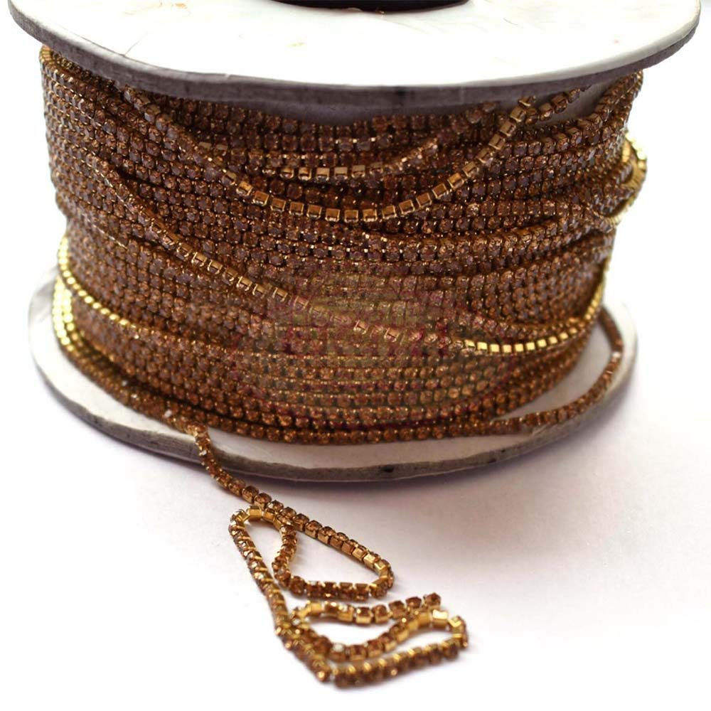 Stone Chain Gold Color Small Size No.14PP 1meter