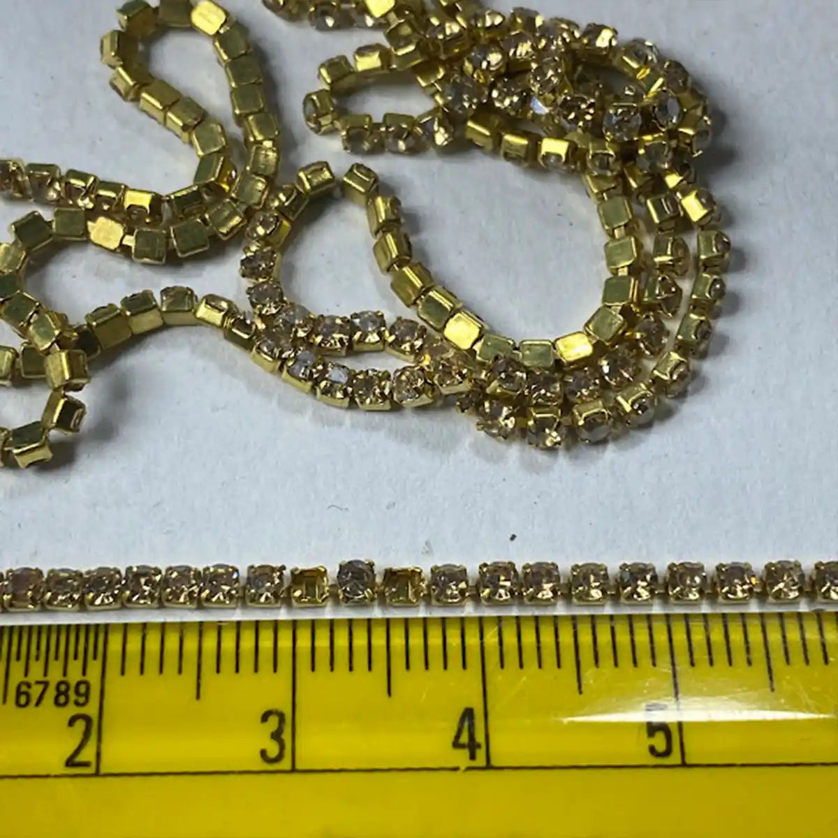 Stone Chain - Light or Dull Gold Color Size No.14PP (1Meter)