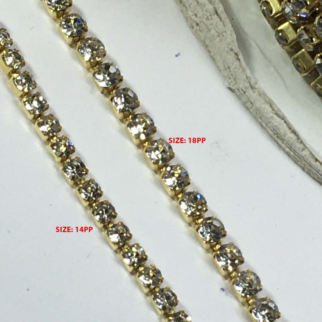 Stone Chain Silver Color Size No.14PP (1Meter)