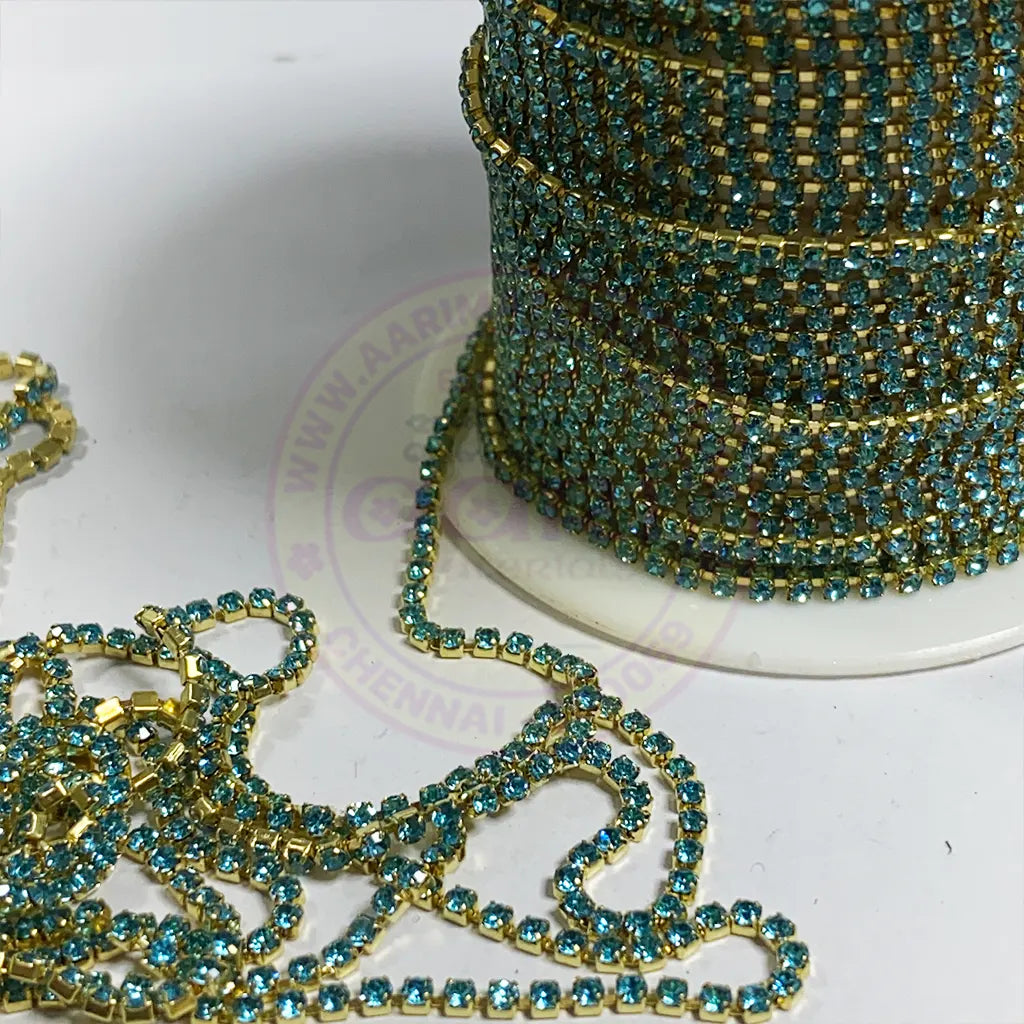 Stone Chain - Sky Blue Color Size No.14PP (1Meter)