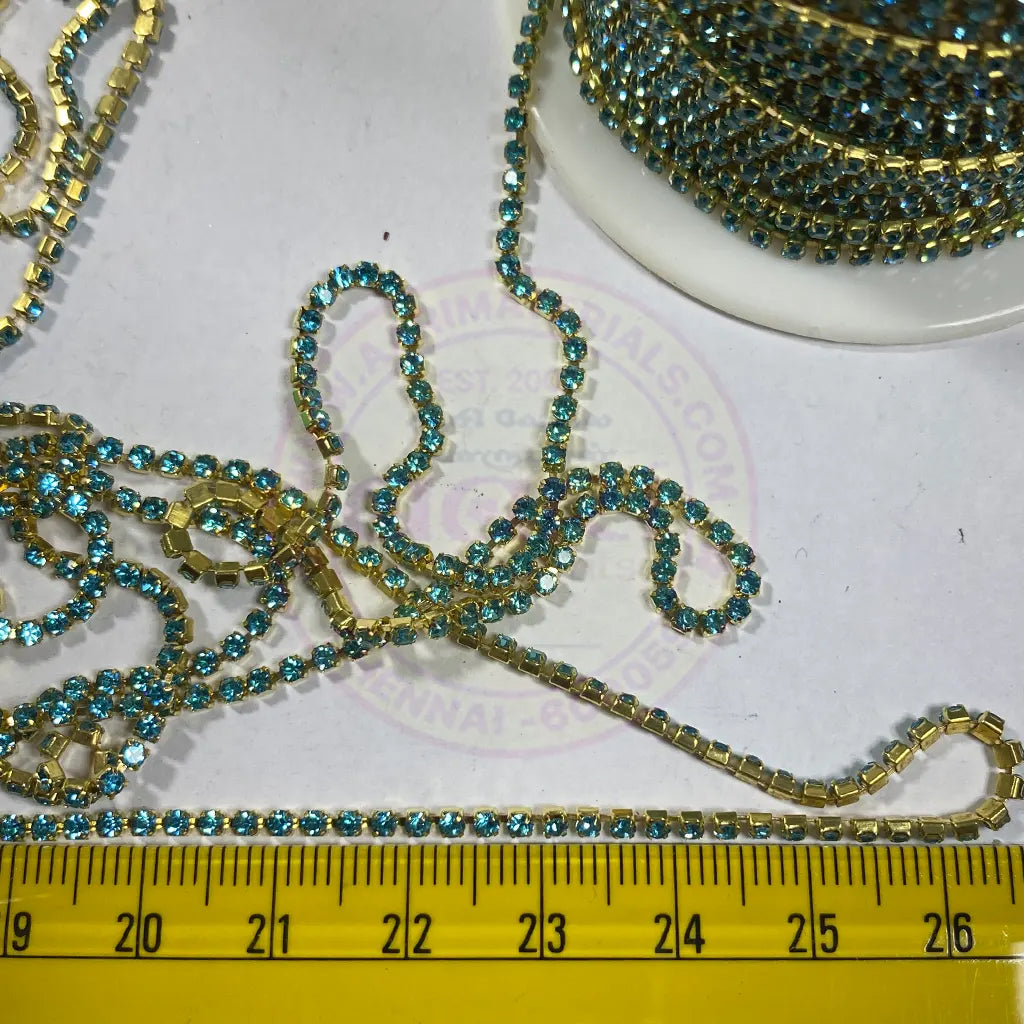 Stone Chain - Sky Blue Color Size No.14PP (1Meter)