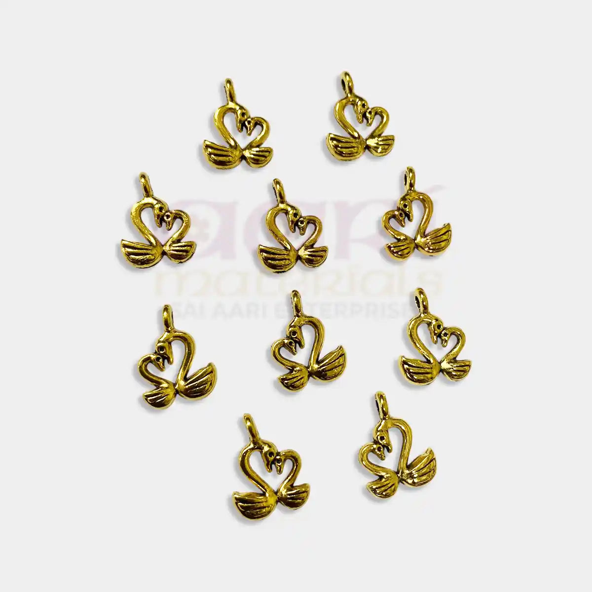 Swan Charms Gold Color - Model 24 Pack of 10 Pieces