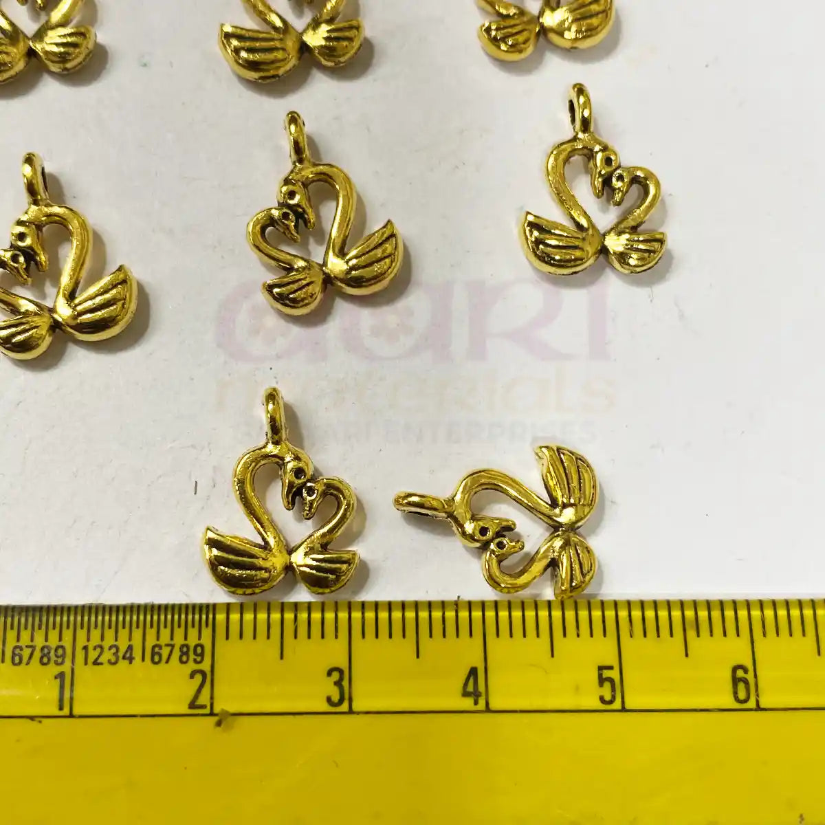 Swan Charms Gold Color - Model 24 Pack of 10 Pieces