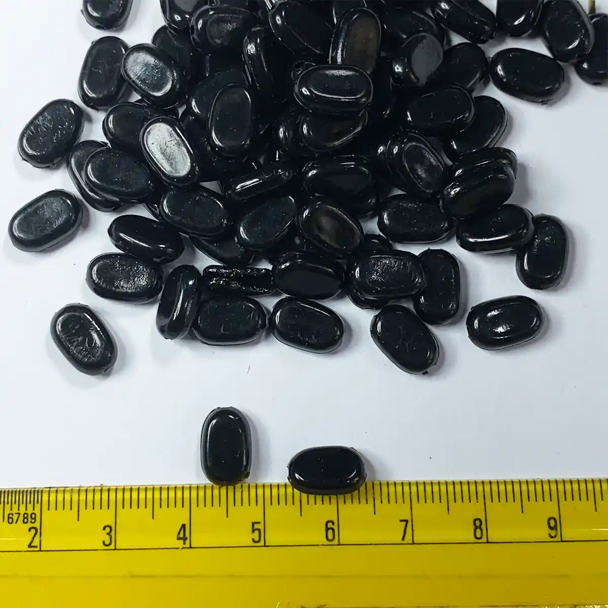 Tablet Bead Oval Shape Black Color (20grams) Size 10-7-4mm