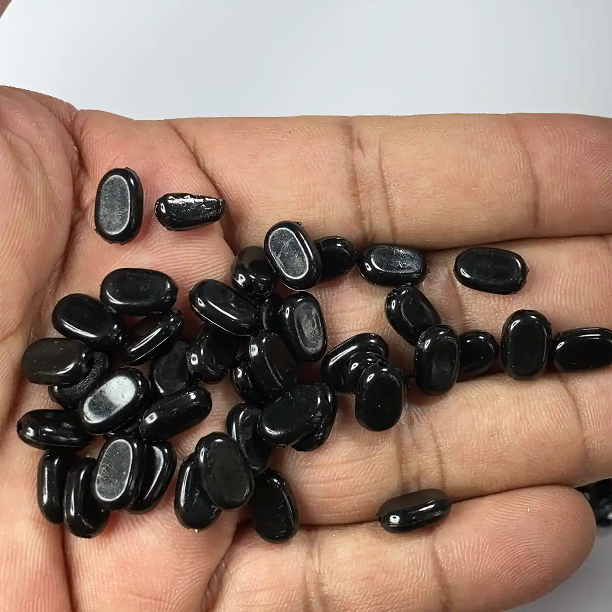 Tablet Bead Oval Shape Black Color (20grams) Size 10-7-4mm