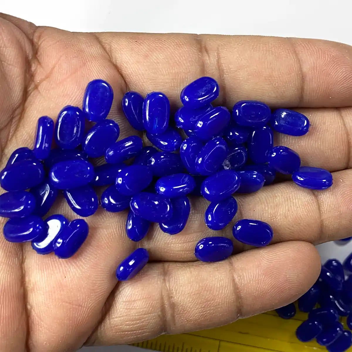 Tablet Bead Oval Shape Blue Color (20grams) Size 10-7-4mm